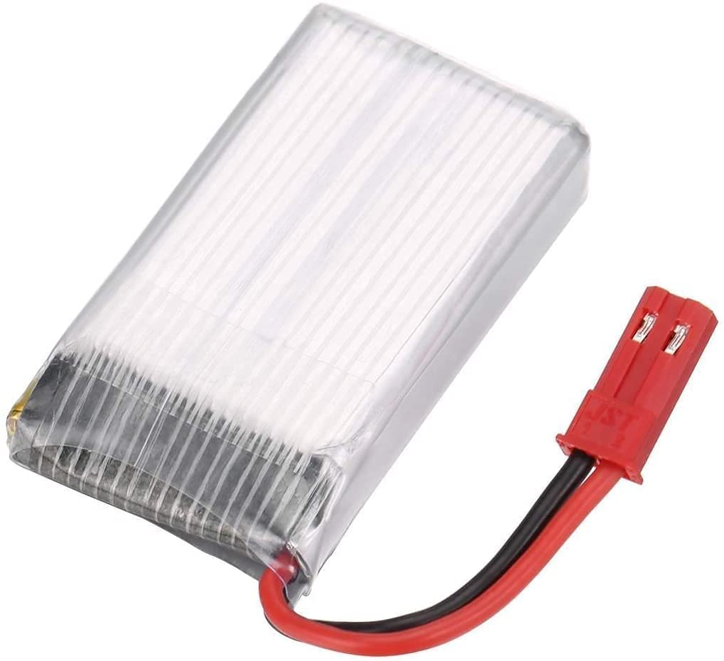 Set of 4 Rechargeable LiPo Batteries 3.7V 750mAh for MJX X300C X400 X800 RC Drones and Quadcopters | 45x24x8 mm – 16g | Silver