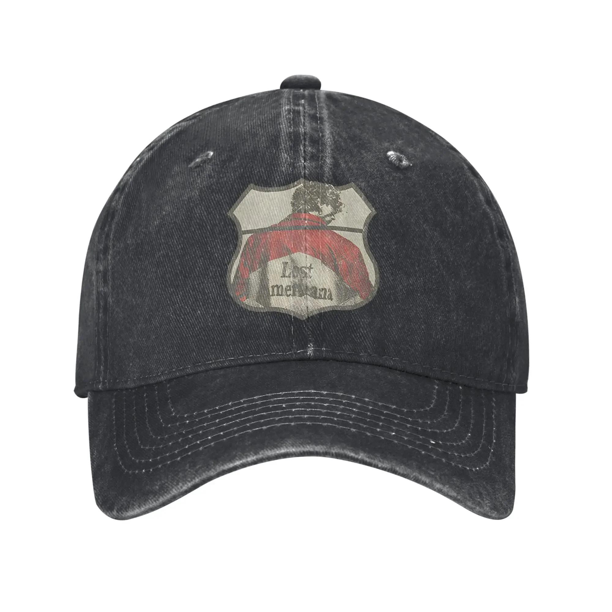Кепка-бейсболка MGK Lost Americana, унисекс, потертый деним, стираная, с застежкой snapback, новая коллекция 2025, для активного отдыха, регулируемая Adjustable