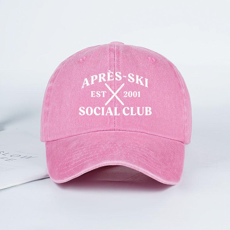 

APRÈSSKI SOCIAL CLUB Printed Washed Baseball Cap Soft Stylish and Versatile PostSki Casual Wear For Ski Enthusiasts Holiday
