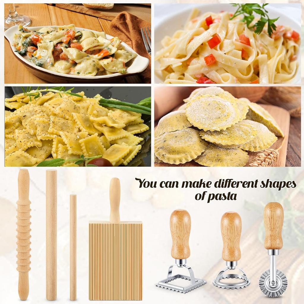 Gnocchi Pasta Making Tool Set Practical Gnocchi Maker Wood and Metal Texture for Handmade Pasta and Baking Enthusiasts