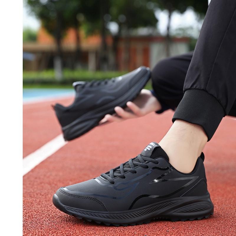 New Arrival: Oversized Leather-Upper Men's Shoes Lightweight, Slip-Resistant, Waterproof, Shock-Absorbing, Ultra-Soft Running Shoes Casual Footwear