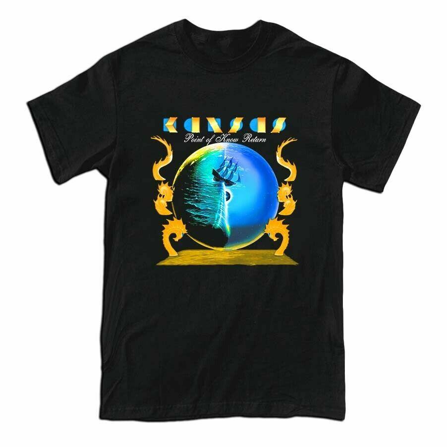 Design Rare Kansas Band POINT OF KNOW RETURN T-Shirt Black T-shirt XXL