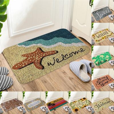 Rectangle Non-Slip Door Mat Bedroom Kitchen Entrance Print Floor Mat Doormats