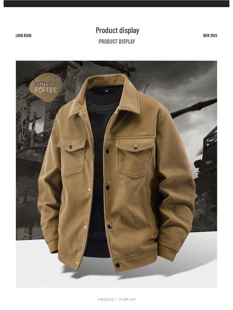 Men's Trendy Corduroy Jacket: Autumn & Winter Casual Lapel Coat
