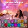 Waterproof Shower Lamp Rechargeable LED Ocean Projector Outdoor Table Lamps | 16 Color Ocean Wave Projection, Remote & Touch Control, USB-C
