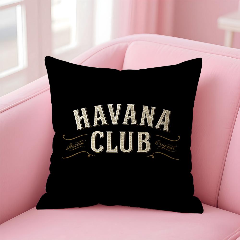 Classic HHavana Club Cushion Cover Natural Linen Pillow Case DoubleSided Print Decorative Sofa Pillowcase Home Decor Gift