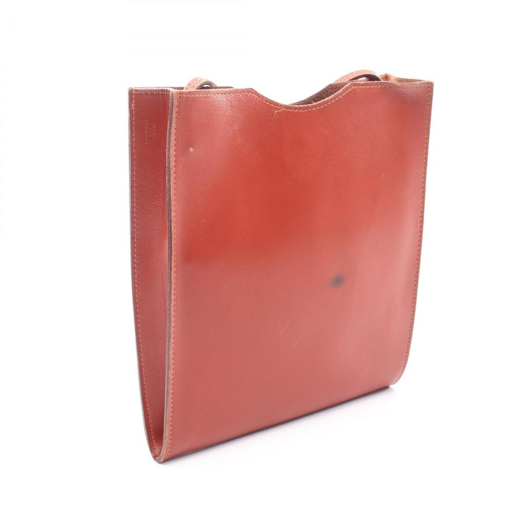 Used HERMES Omenito Brique Shoulder Bag Box calf leather Calfskin (cowhide) Brown Brique Used Women