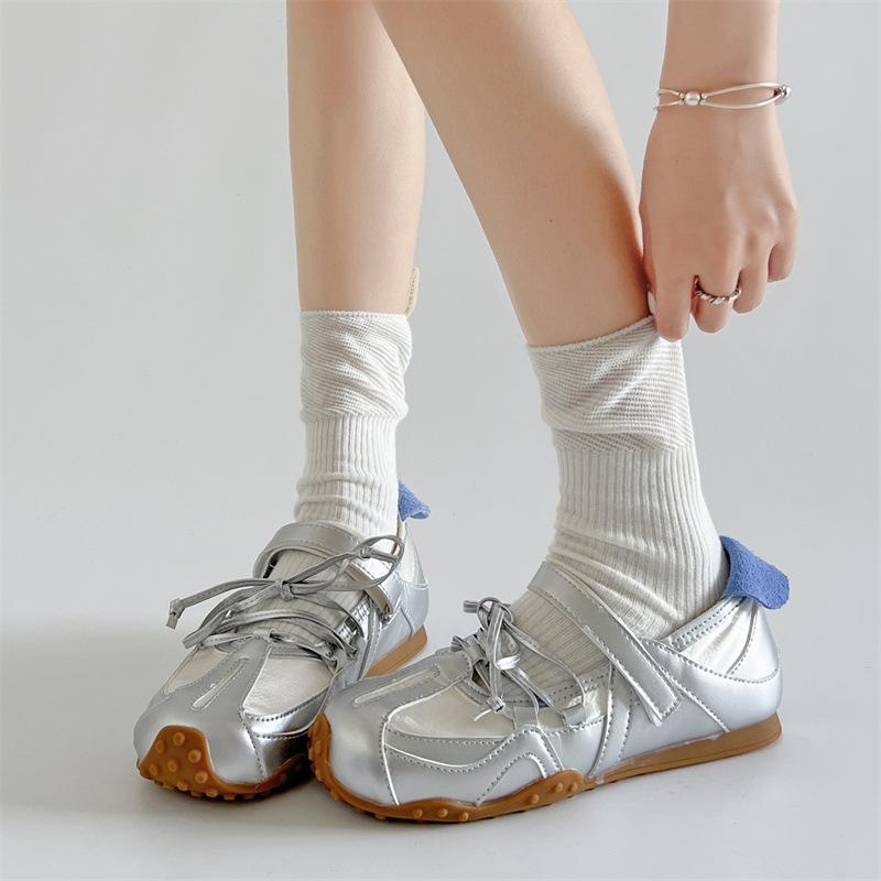 Pink Retro Flat Bottom Shallow Mouth Inner Height Increase German Training Shoes Women's Summer 2025 New Ballet Mary Jane Single Shoes