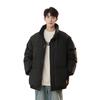 Loose Winter Hooded Jacket Mens Striped Colorblock Padded Coat Couple Warm Streetwear Casual Thick Parka S-4XL