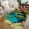 2D Koi Fish and Lotus Leaf Rock Design Carpet Suitable for Bedroom and Living Room Carpets Floor Mats for Children's Play Areas