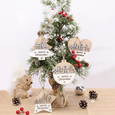 Weihnachts Holzschmuck Holz Weihnachtsdekorationen Rustikaler Bauernhaus Weihnachtsbaumschmuck Set Holz Doppelschicht für Zuhause