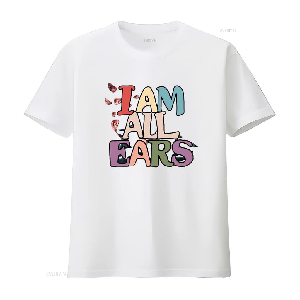 I Am All Ears Spooky Season Ghost Halloween Groovy Women SweaT T Shirt Vintage Washed Soft Casual Unisex Stylish Streetwear