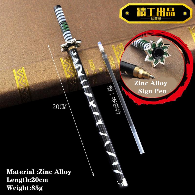 Anime Kimetsu No Yaiba Sword Model Gel Pen 0.5Mm Black Refill Cosplay Prop Kid Student Writing Pens Gift