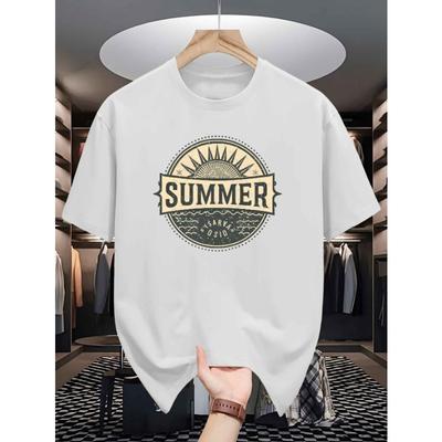 European Sizes Men'S Summer Short-Sleeved T-Shirts, Fashionable And Trendy Printed Men'S Bottoming Shirts