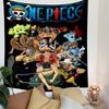 One Piece All Crew Poster Tapestry Wall Hanging, Straw Hat Pirates Group Art, Anime Wall Decor for Bedroom Living Room Dorm