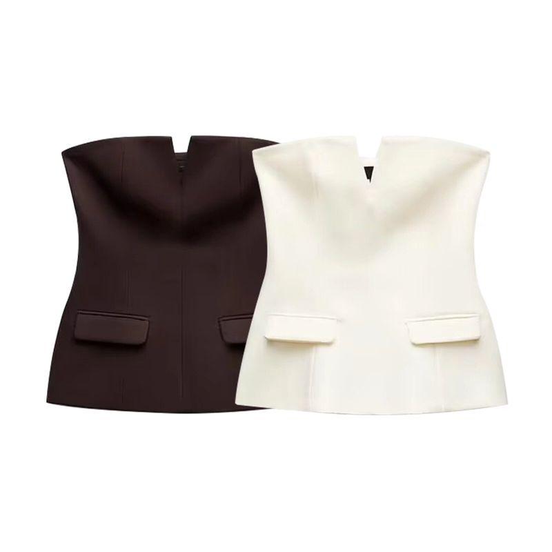 Kaslead New Arrival Women's Clothing Fashion Style Fashion Minimalist Strapless Tube Top Tops 4661011