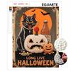 Halloween Pearl Painting Set Black Cat Pumpkin 5D DIY Pearl Art Home Bedroom Wall Decor Handmade Gift Crafts Festive Holiday Decor