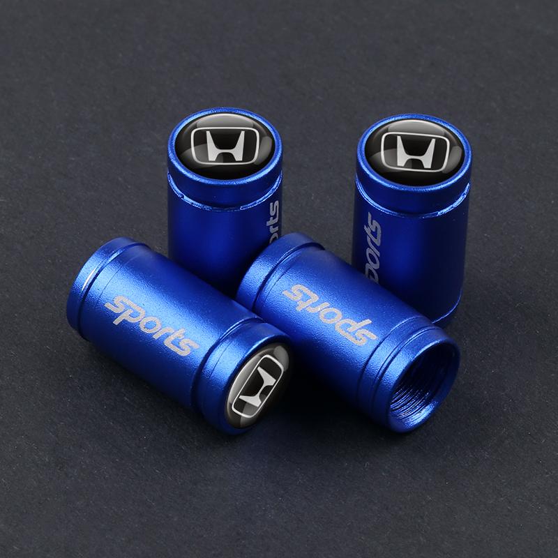 4Pcs Metal Logo Emblem Car Wheel Tire Valve Caps Air Stem Protective Covers For Honda Civic XR-V HR-V City Accord Jazz Fit Vezel aij256