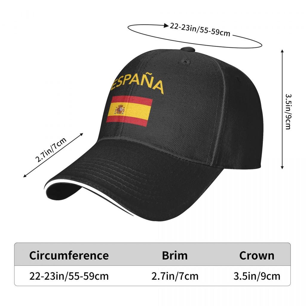 Spain Spanish Flag Casual Baseball Cap Tennis Skate Trucker Hat Summer Wholesale Unisex Women Street Style Baseball Caps