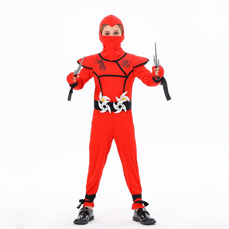 

Kids Ninja Deluxe Costume with Weapon Accessories Boys Kung Fu Outfit Ideas Gifts Bayonet Toys Samurai Ninja Halloween Costume XL червоний