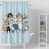 Cute Animal Characters Waterproof Shower Curtain - Fun and Whimsical Design with Cats,Sharks &Seals for a Playful Bathroom Decor