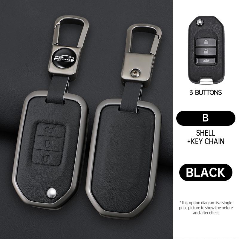 Interior Mouldings Zinc Alloy Car Key Case Cover Shell For Honda Civic Accord City Odyssey CR-V XR-V HR-V Vezel Jade Jazz Crider