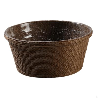 Woven Flower Basket,Flower Pot Cover,with PP Liner Rustic Plant Container Flowerpot Basket for Porch