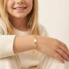 Heart Zircon Kids Bracelet Gold Plated Stainless Steel Adjustable Bangle for Girls Waterproof Toddler Waterproof Birthday Gift
