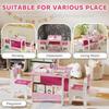 3 Pieces Kids Table and Chair Set, Toddler Activity Table with Bookshelves, for Living Room, Nursery, Playroom, Pink
