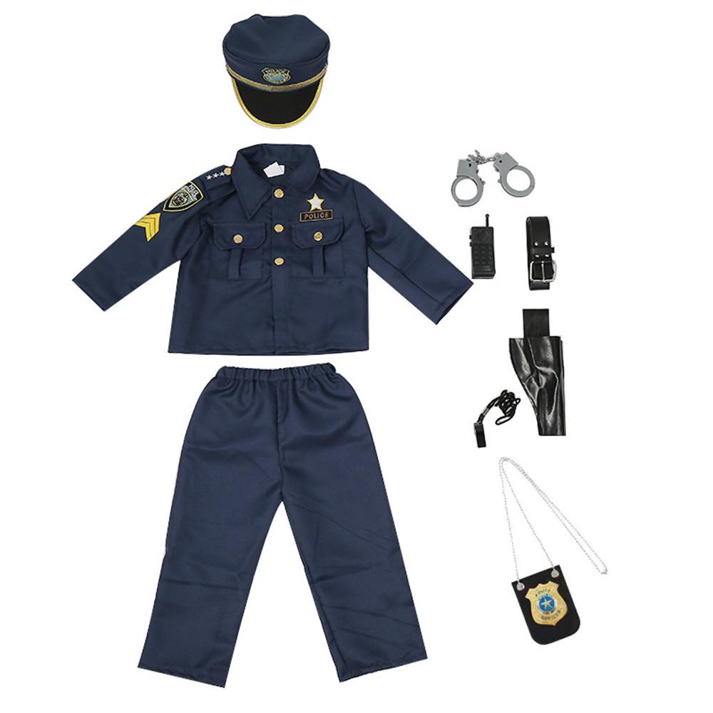 Kids Police Clothes Career Dress Up Halloween Party Show Games Show Suits