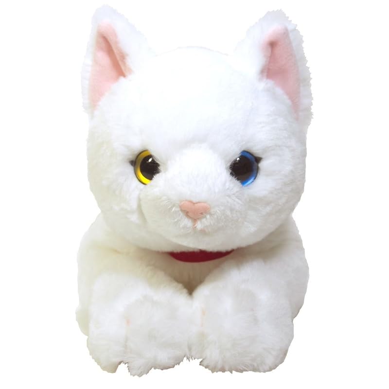 Lap Cat Plush Toy, White, Odd Eyes, Medium, P-1832