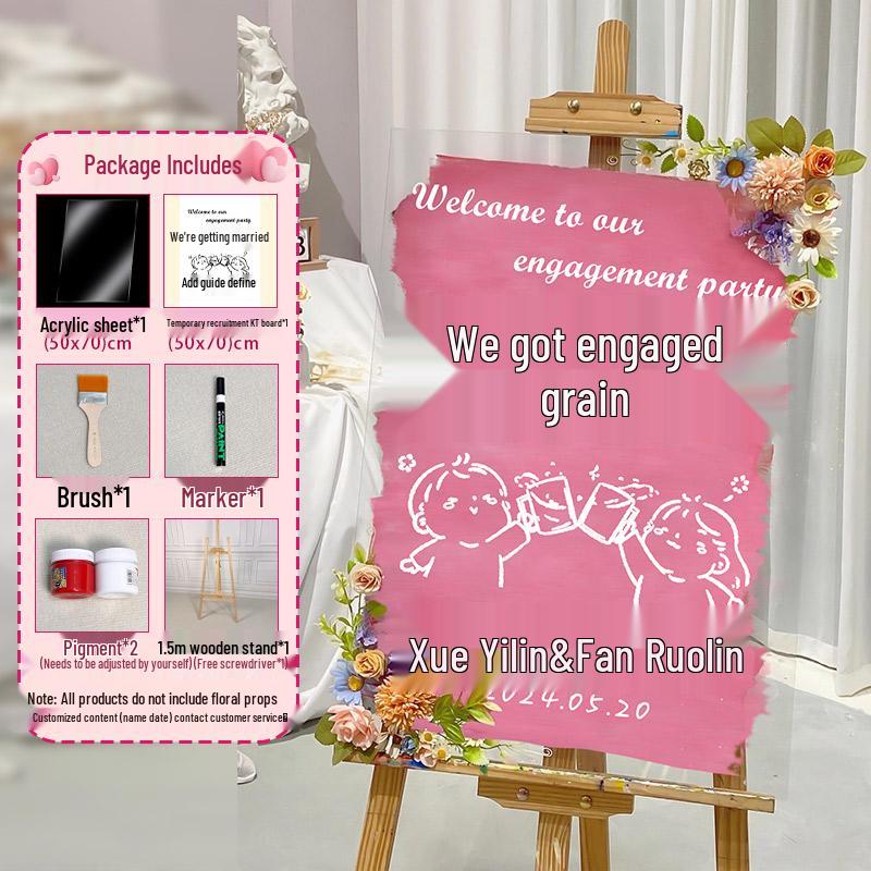 High-End Acrylic Welcome Sign for Wedding Reception, Hotel Entrance, or Event Decoration