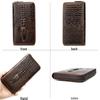 Marlon Men's Genuine Leather Crocodile Pattern Business Long Wallet