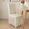 Seersucker Stretch Puff Stuhlbezug Elastizität Langer Rock Spandex Stretchbezug Universal Abnehmbarer Stuhlhussen Heimgebrauch