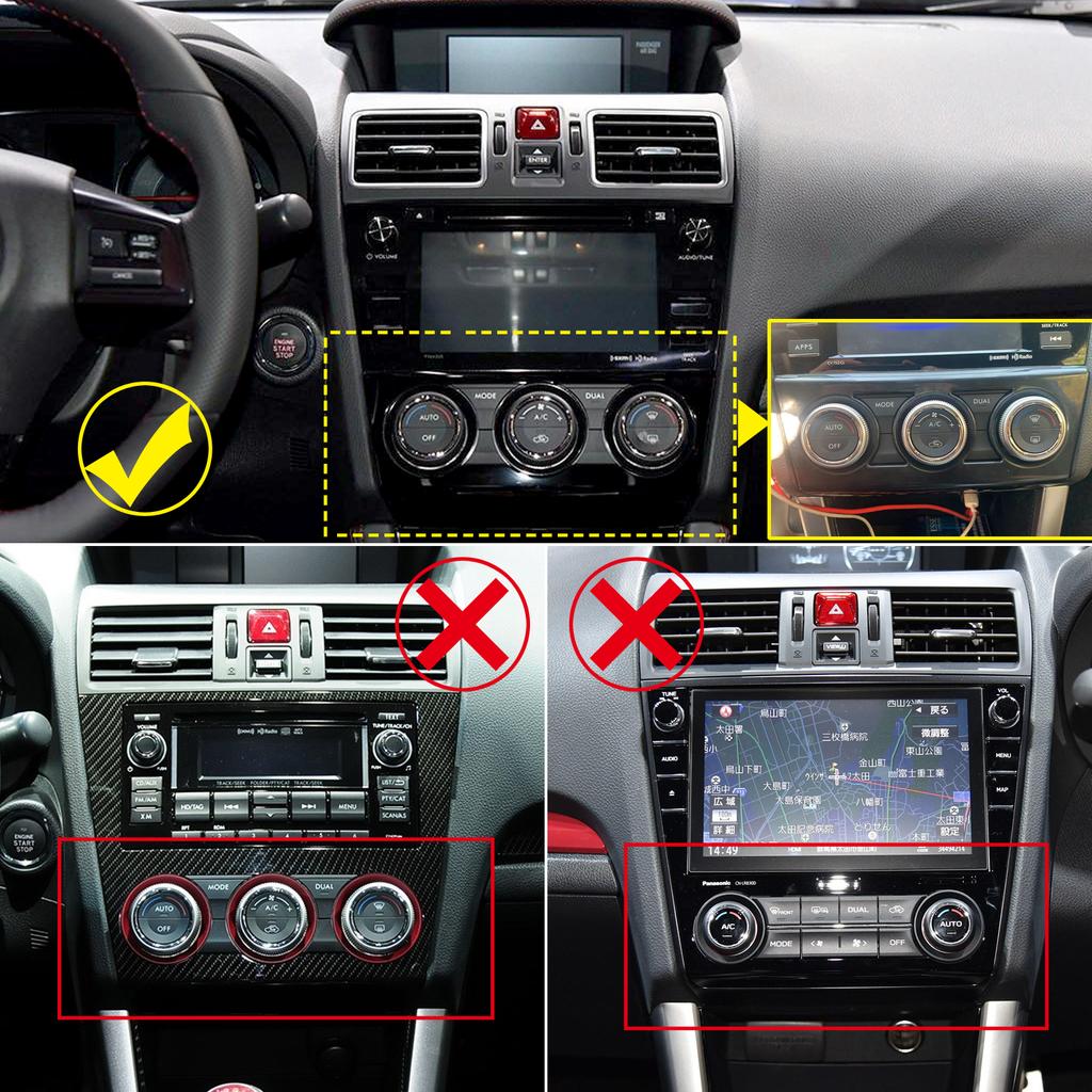 Car Accessories for Subaru WRX STi 2016 2017 2018   Carbon Fiber Printed Interior Air Condition Knob Cover Trim 1pcs