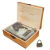 Holzkiste Vintage Desktop-Ablage Schmuck Make-up-Werkzeuge Aufbewahrungsbox mit Schloss