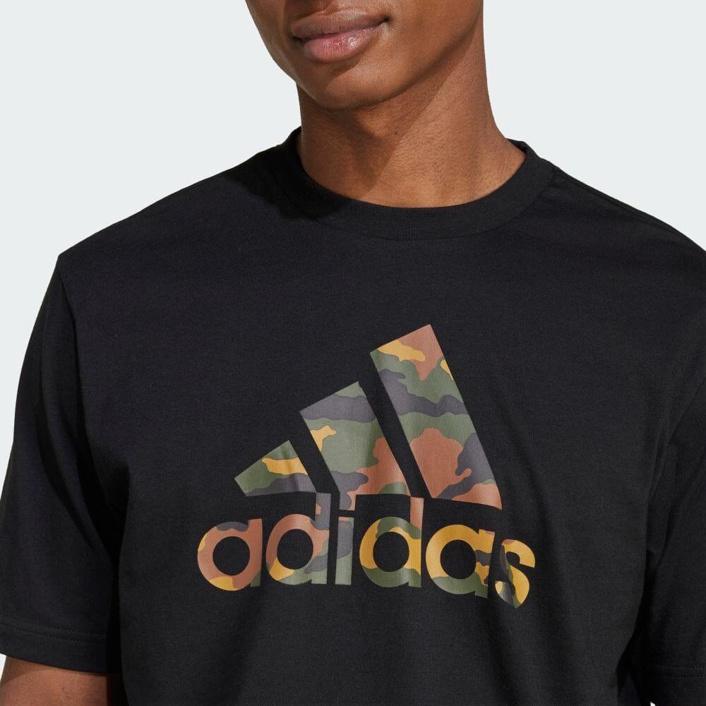 Adidas Camo Badge of Sport Graphic Tee Black Men Streetwear IW2671