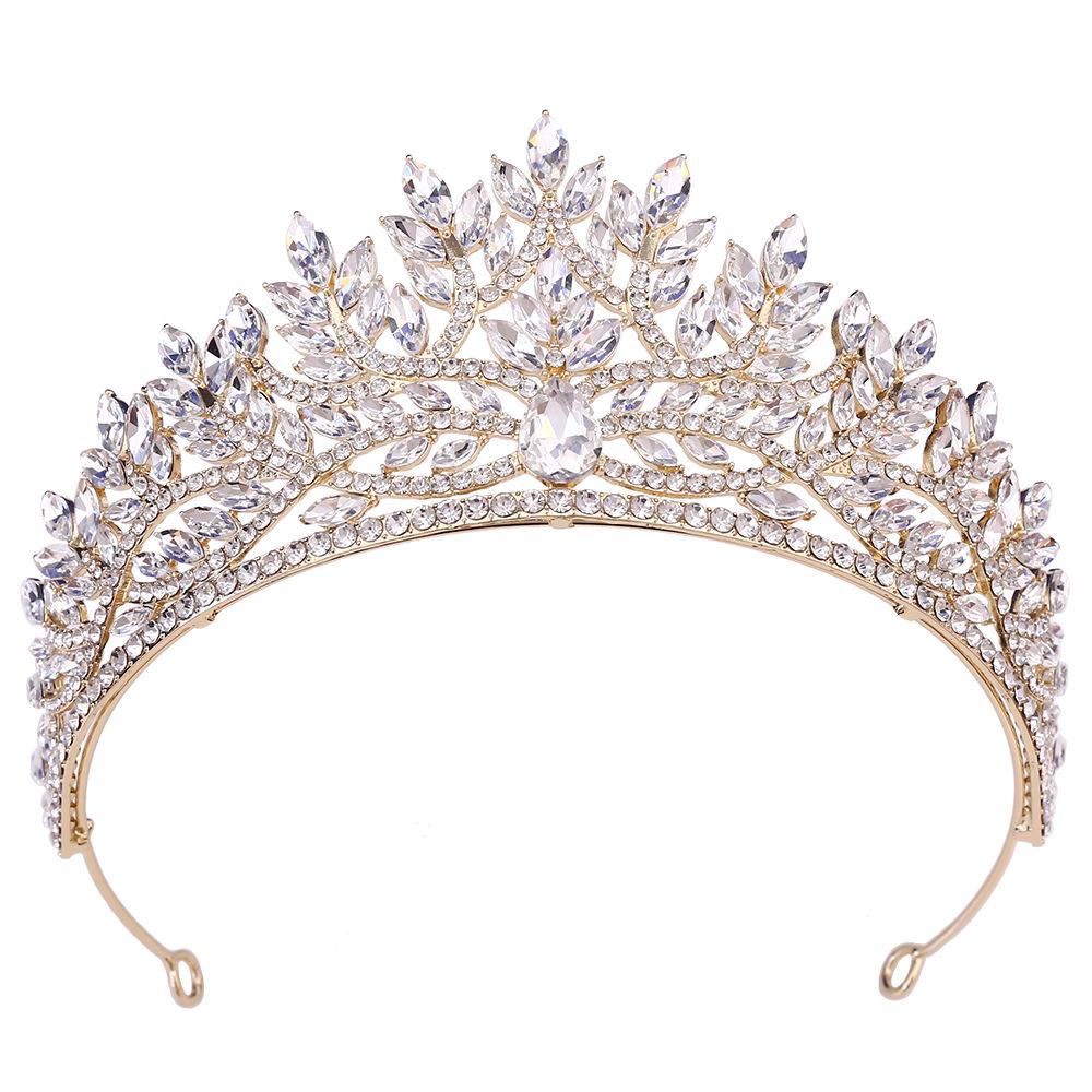Baroque Crystal Crown for Women Tiaras Bride Wedding Dress Crown Hair Jewelry Princess Queen Party Birthday Headdress Bridal