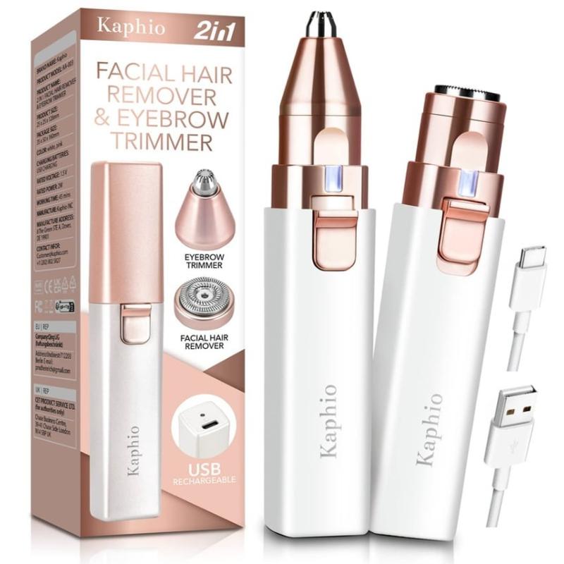 Women's 2-in-1 Electric Eyebrow Trimmer for Eyebrow Trimming and Facial Hair Removal