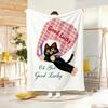 Cute Oil Painting Print Throw Lightweight 240G Flannel Blanket Soft Skin-Friendly For Summer Cooling