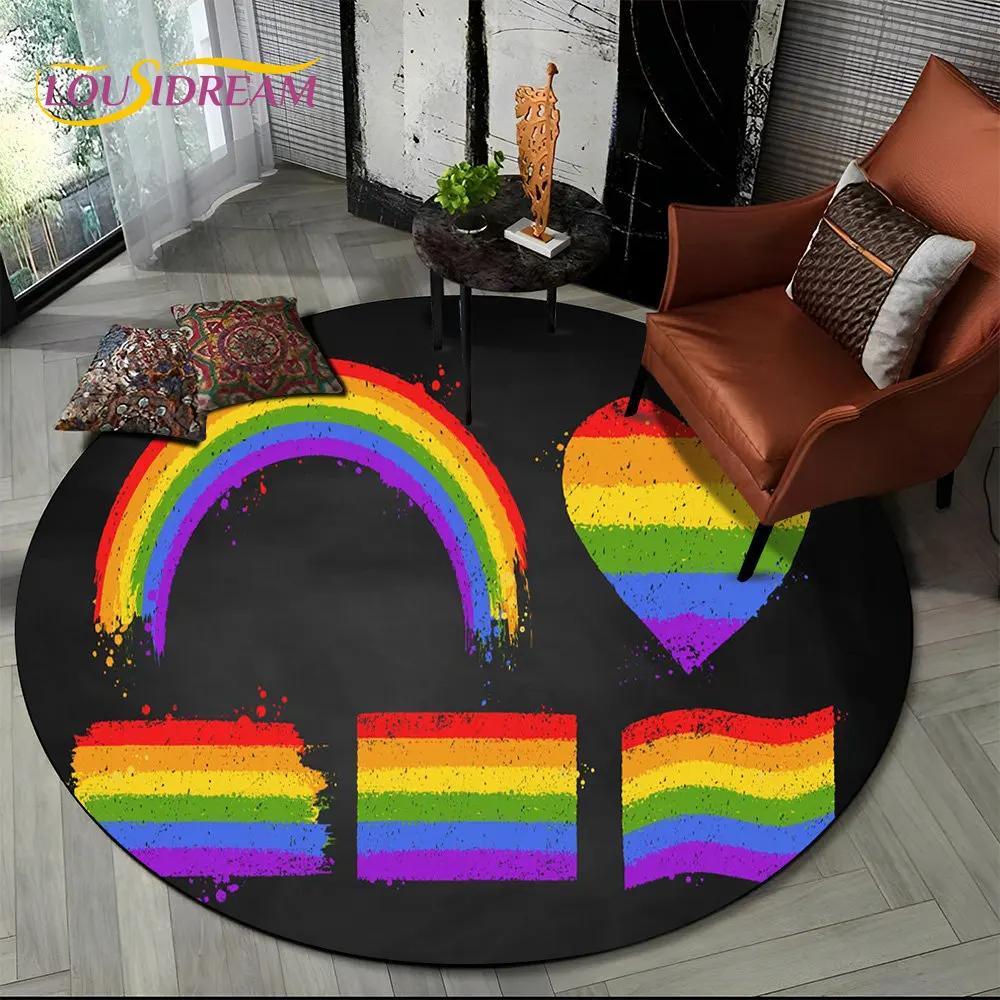 Rainbow Chromatic Colour Illusion Round Area Rug,Carpet Rug for Living Room Bedroom Sofa Playroom Decor,kids Non-slip Floor Mat