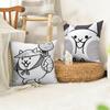 BBattle Cats Anime Cushion Cover Natural Linen Organic Fabric DoubleSided Printing Sofa Home Decor Gift Pillow Case
