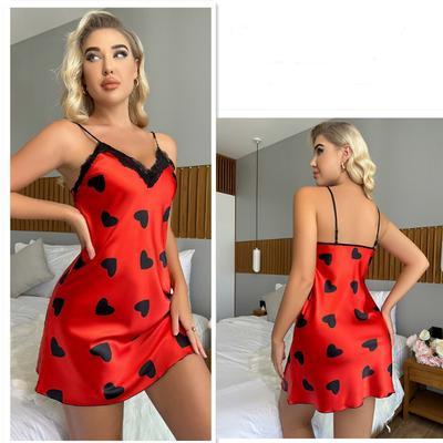 Buz İpek Slip Gecelik Kadın Seksi Halter Pijama Moda Rahat Nefes Alabilir Slip Elbise Ev Giyim