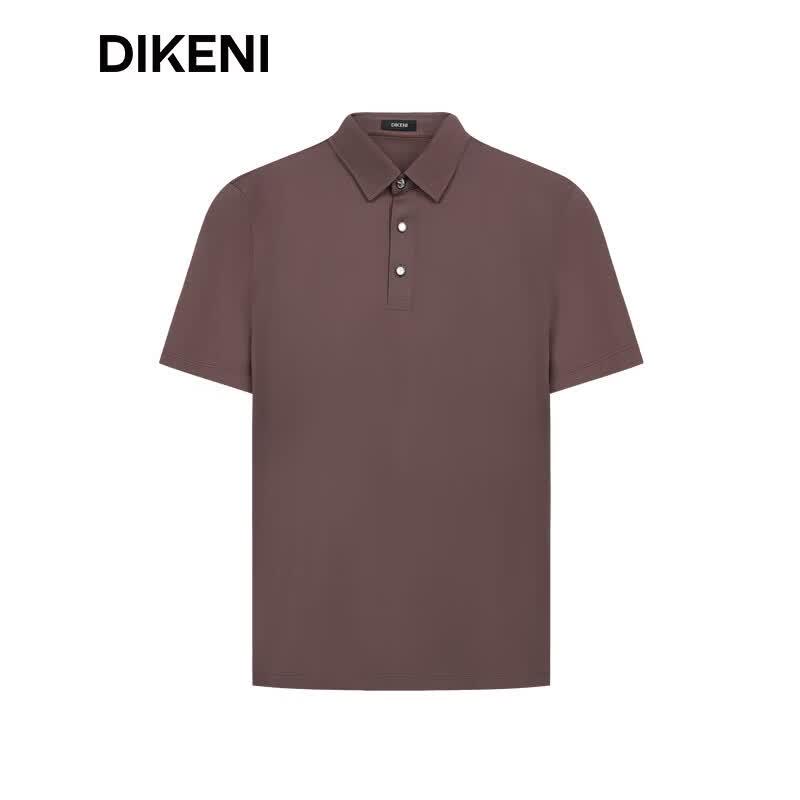 DIKENI Men's Mulberry Silk Blend Short Sleeve Polo Shirt