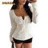 Damen Mode Lässige V-Ausschnitt Langarm Blusen & Hemden