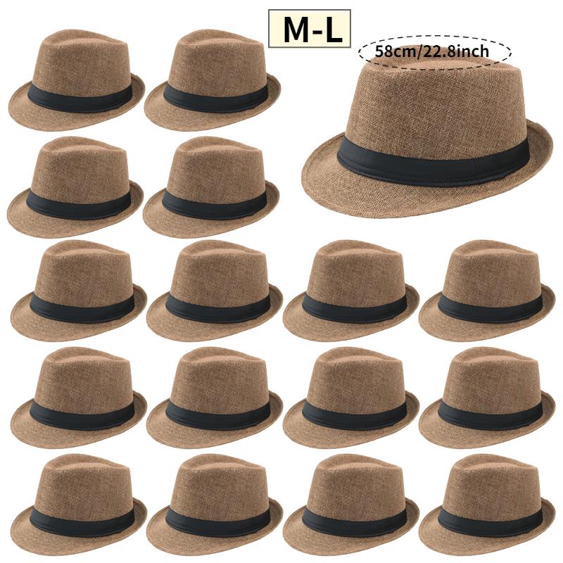 10-50Pcs Straw Fedora Hat Havana Night