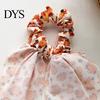 Autumn Theme Hair Ties for Gifts Fall Pumpkin Maple Leaf Tie Women, Bow Knot Ribbon Ponytail Elastic Bands Thick Holder, Soft Fabric Accessory