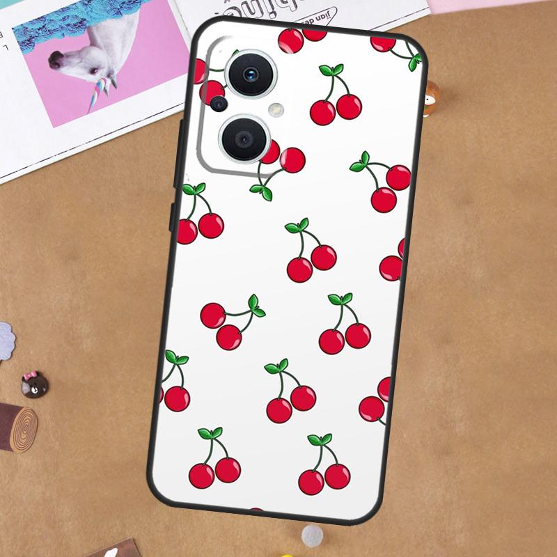 Cherry Pattern For OPPO Reno 13 12 11 10 14 Pro 8T 11F 12F 13F 14F 7 8 Lite OPPO Find X9 X8 X6 X5 Pro Case