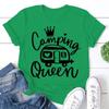 Cute Camping Queen T-shirts For Women Summer Tee Shirt Femme Casual Queen Short Sleeve Camping Round Neck Tops T-shirts