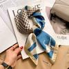 Elegant Silk-Like Square Scarf Women Korean Style Print Neck Lightweight 70x70cm Nylon Fashion Accessory